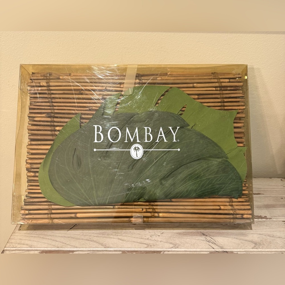 Bombay Company Vintage Bamboo & Faux Leaf Placemats Set Of 4